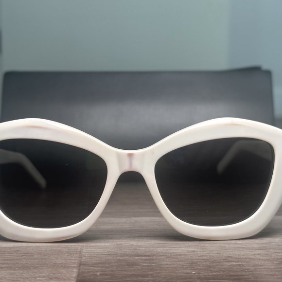 SAINT LAURENT CATE EYE IVORY SUNGLASSES SL 423 - Picture 3 of 12